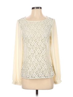 Banana Republic Long Sleeve Blouse Size: Small Tops - used. 57% Cotton, 43% Nylon | Banana Republic Long Sleeve Blouse: Ivory Tops - Size Small Forever 21 Fitted Long Sleeve Blouse, Ivory Tops, Small Tops, Banana Republic, Long Tops, Sleeve Blouse, Long Sleeve Tops, Long Sleeve Blouse, Womens Tops