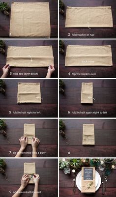 the steps to make a diy napkin