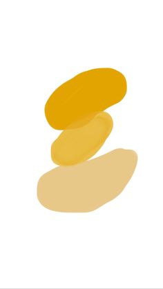 two yellow circles are on top of each other in front of a white background,