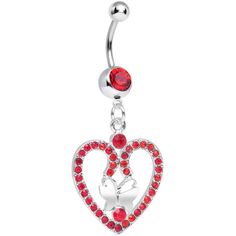 Product Details Glow with love. Amazing dangle belly button ring features a red gem encrusted heart shaped wreath surrounding a delicate butterfly. Navel ring also features a large red gem on the curved barbell design. Feel feminine and fabulous with this gorgeous piece. Specifications 14 Gauge (1.6mm), 7/16" (11mm), 3 Belly Button Rings Dangle, Body Jewerly, Bellybutton Rings, Heart Shaped Wreath, Bellybutton Piercings, Belly Button Piercing Jewelry, Belly Piercing Jewelry, Piercing Inspo, Patriotic Jewelry