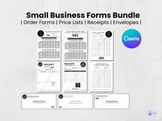 small business forms bundle for order forms, lists and envelopes