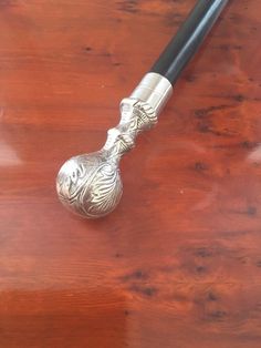 Antique Silver Tipped Walking Cane Arcane Focus, Steampunk Cane, Walking Style