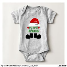 My First Christmas Baby Bodysuit Christmas Onesies, Christmas Red Truck, Bodysuit Shirt, Personalized Baby Clothes, Flamingo Christmas, Sister Tshirts, Baby Ducks, Cadeau Photo, Christmas Bear