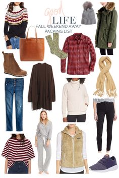 jillgg's good life (for less) | a west michigan style blog: what to pack: fall weekend away! Lake Weekend Outfit Fall, Gatlinburg Fall Outfits, Fall Outfits For Maine, Outfits For Gatlinburg Tn Fall, Mountain Getaway Outfit Fall, Weekend In The Mountains Outfit Fall, Girls Weekend Outfits Winter, Casual Weekend Outfit Fall, Fall Weekend Getaway Outfits