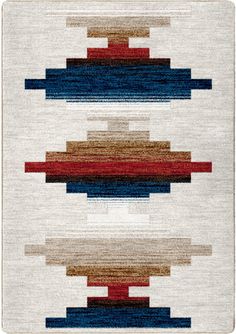 an area rug with different colored lines on it