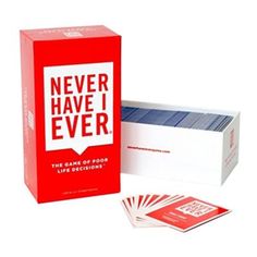 the card game never have i ever is in its box and next to it's contents