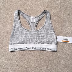 Grey And White Bra Calvin Klein Summer Loungewear Tops, Calvin Klein Fitted Top For Loungewear, Calvin Klein Bra, White Bra, White Bras, Womens Calvin Klein, Women's Intimates, Grey And White, Calvin Klein