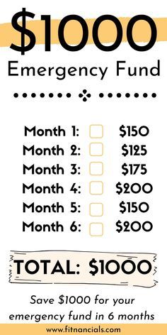 the $ 1, 000 emergency fund is shown