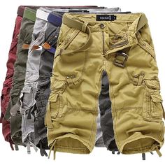 Season:Summer; Fabric:100% Cotton; Gender:Men's; Style:Sports,Streetwear; Elasticity:Inelastic; Occasion:Daily,Casual; Details:Belt Not Included; Fit Type:Regular Fit; Waistline:Mid Waist; Pattern:Plain; Design:Zipper,Multi Pocket; Pants Type:Cargo Shorts,Hiking Shorts,Capri Pants,Capri shorts; Fly Type:Zipper,Button; Front page:FF; Listing Date:11/07/2022; Production mode:External procurement; Hips:; Length:; Waist:; Fit US Size:null; Fit UK Size:null; Fit EU Size:null; Pants Length:Calf-Length Baggy Fashion, Casual Work Pants, Military Shorts, Camouflage Shorts, Capri Shorts, Short Men Fashion, Khaki Pants Men, Style Sportif, Shorts Cargo