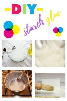 diy starch glaze collage with text overlaying photos and images