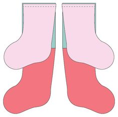 a pair of pink socks cut out from the bottom to show how long they are