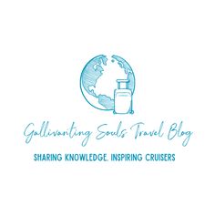 a blue and white logo with the words glimmering sales travel blog