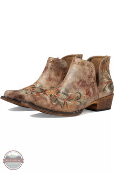 Roper 09-021-1567-3407 TA Ava Floral Western Boots Western Boots Women, Boot Bag, Embroidered Design, Western Boots, Antique Brass, Faux Leather, Brass, Boots, Floral