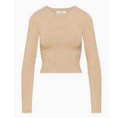 Size: Medium Color: Soft Tan Nwt Babaton Contour Long Sleeve Shirt Beige Crew Neck Blouse For Work, Fitted Beige Crew Neck Blouse, Beige Stretch Crew Neck Blouse, Neutral Long Sleeve Top For Summer, Chic Beige Blouse With Crew Neck, Chic Beige Crew Neck Blouse, Chic Fitted Beige Top, Fall Crew Neck Beige Top, Fitted Beige Long Sleeve Top