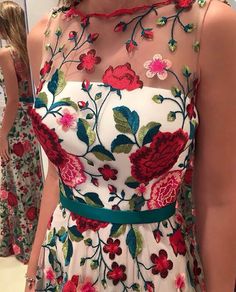 Dress dresses embroyed bordado festa Bohemian Dresses Long, Prom Dresses Sleeveless, Floral Dresses Long, Womens Floral Dress, Floral Print Maxi Dress, Bohemian Dress, Fancy Dresses, Prom Dresses Long, Printed Maxi Dress