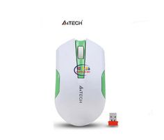 the white and green computer mouse is next to an orange cord