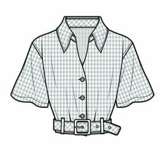 a drawing of a shirt with a belt