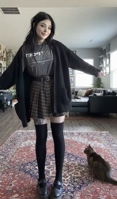 Outfit Ideas Midsize, Goth Outfit Ideas, Casual Goth