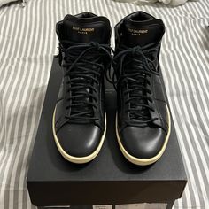 Saint Laurent Leather High Top Fringe Sneakers Size 42 Fringe Sneakers, Leather High Tops, Saint Laurent Paris, Saint Laurent Shoes, Mens Shoes Sneakers, High Top, High Tops, Saint Laurent, Men's Shoes