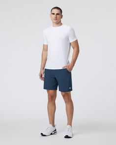 One short for every sport, the Kore Shorts have a classic athletic fit, falling just above the knee with an anywhere and everywhere versatility. Go commando in confidence with the breathable, boxer-brief liner.Also available in 5" and 9" inseam. | Vuori Kore Shorts | Indigo | XXL Vuori makes premium performance apparel inspired by the active Coastal California lifestyle; an integration of fitness, surf, sport, and art. Breaking down the boundaries of traditional activewear, we are a new perspect Sporty Summer Boxer Briefs For Sports, Summer Athleisure Moisture-wicking Boxer Briefs, Cotton Boxer Briefs With Built-in Shorts For Sports, Casual Breathable Boxer Briefs For Sports, Casual Breathable Short Boxer Briefs, Casual Breathable Short Length Boxer Briefs, Breathable Casual Boxer Briefs, Breathable Boxer Briefs For Sports, Casual Nylon Boxer Briefs For Gym