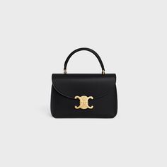 TEEN NINO BAG IN SHINY CALFSKIN - BLACK | CELINE Timeless Gold Bag, Timeless Gold Bag With Handles, High-end Gold Crossbody Satchel, Celine Bags, Big Bags, Pump Sandals, Small Leather Goods, Chain Bags, Designer Bags