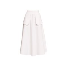 Rohe midi skirt featuring external pockets in solid cotton  High rise A-line silhouette Hem falls below the knee Invisible back zip  Cotton Dry clean Imported Chic A-line Maxi Skirt For Daywear, Chic Cotton Maxi Skirt With Pockets, Chic Midi Cargo Skirt For Spring, Chic Spring Midi Cargo Skirt, Spring Chic Midi Cargo Skirt, Relaxed Maxi Skirt With Pockets For Daywear, White Skirt With Side Pockets For Spring, Midi Skirt With Pockets For Daywear, Chic Long Cargo Skirt For Spring