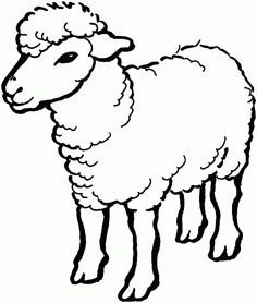 a black and white drawing of a sheep