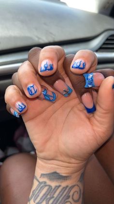 Short Acrylic Nails Male, Buff And Shine Nails For Men With Art, Manicure Designs For Men, Matching Nail Sets For Couples, Stud Tattoo Ideas, Lil Yachty Nails, Stud Nails Designs, Men Manicure Design