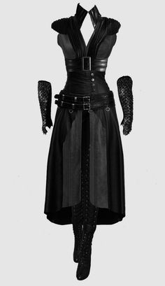 Rogue Clothing, Black Medieval Dress, Warrior Dress, Game Of Thrones Outfits, Dragons Clothes, Battle Dress, Cyberpunk Fashion, Book Clothes, Fantasy Gowns