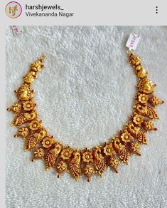 60 Grams Gold Haram Designs Latest, Nakles Set Design, Neck Choker Designs Gold, Pretty Gold Necklaces, Wedding Jewellery Designs, Wedding Jewelry Sets Bridal Jewellery, Temple Jewelry Necklace, Delicate Gold Jewelry, Bridal Necklace Designs