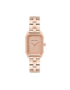 Octagonal Shaped Metal Bracelet Watch Rose Gold | Anne Klein Gold Watches Women, Octagon Shape, Metal Bracelet, Rose Gold Watches, Jewelry Clasps, Rose Gold Band, Jewelry Lookbook, Rose Gold Bracelet, Gold Hands