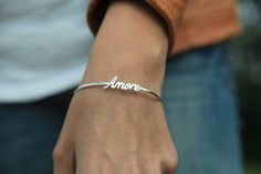 30% OFF Name Bangle Personalized Name Bracelet by ivoryMR Handwriting Bracelet, Engraved Bangle, Signature Bracelet, Solid Gold Bracelet, The Bangles, Name Bracelet, Personalized Bracelets, Sterling Silver Bangles, Custom Bracelets