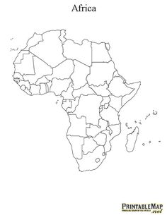 the africa map is shown in black and white