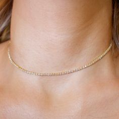 Cz Tennis Choker - xohanalei Gold Tennis Choker Necklace As Gift, Cubic Zirconia Tennis Choker Necklace, Cubic Zirconia Tennis Choker Necklace Gift, Gift Cubic Zirconia Tennis Choker Necklace, Gold Dainty Tennis Necklace With Cubic Zirconia, Dainty Gold Tennis Necklace With Cubic Zirconia, Happy Wife Happy Life, Tennis Chain, Ziplock Bags