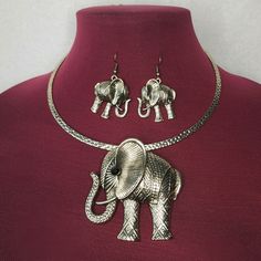 Fashion Jewelry Elephant Metal Pendant Statement Necklace & Earring Set. Length : 16" + Ext Pendant : 2 5/8" X 2 3/4" Earring : 1 1/8" X 2" Material : Metal, Metal Color : Antique Gold Base Color : Black, Earring Closure : Fish Hook. ** 3 For $45.00 With Discount Shipping. Just Bundle Items I'll Send Offer. Gift Dangle Jewelry Sets, Nickel-free Alloy Jewelry Sets As Gift, Nickel-free Alloy Jewelry Sets For Gifts, Metal Pendant Earrings Costume Jewelry, Metal Costume Jewelry Set With Matching Earrings, Costume Jewelry Set With Matching Earrings, Metal Dangle Jewelry Set With Matching Earrings, Metal Jewelry Sets With Matching Dangle Earrings, Costume Jewelry Sets With Dangle Metal