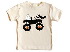 Rev up the Halloween fun with this exciting Monster Truck Halloween shirt, perfect for your little one! Featuring a playful ghost and monster truck design, this shirt is a must-have for any toddler boy who loves big trucks and spooky adventures. 🚚 Fun Monster Truck Design: Combines the thrill of monster trucks with a spooky ghost theme, making it a favorite for kids. 👻 Perfect for Halloween: Ideal for trick-or-treating, Halloween parties, or festive fall outings. 🎃 Comfortable Fit: Made from Toddler Halloween Shirt, Fall Outings, Ghost Theme, Toddler Halloween Shirts, Halloween Shirts For Boys, Boy Halloween, Halloween Matching, Halloween Shirts Kids, Truck Shirts