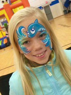 Dolphin Dragon Face Painting, Face Painting Images, Fairy Face Paint, Elephant Coloring Page, Face Painting Halloween