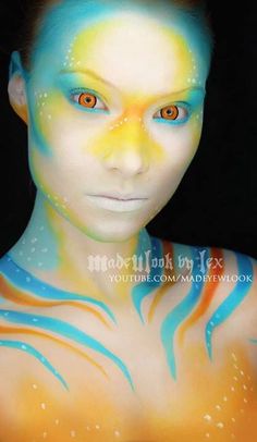 Alien Face Paint, Extreme Make-up, Fish Makeup, Animal Makeup, Media Makeup, Effects Makeup