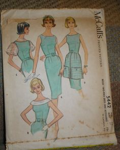 an old fashion sewing pattern for women's dresses