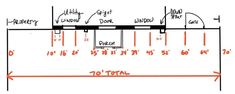 the floor plan for an office building with two floors and one room on each side