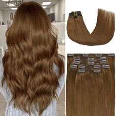 PRICES MAY VARY. Material and style: 100% real human hair. Honsoo hair extensions can be straightened, curled, dyed, and styled as you like. Quantity: Honsoo hair extensions can increase the thickness and length of your hair. Honsoo hair extensions are only 70g, so the longer the thinner. For 70g 18inch items, if you want to achieve the perfect effect, it is recommended to increase the thickness by 1-2 packs, and increase the length by 2-3 packs. Quality: Honsoo hair extensions are smooth and so Brown Hair Extensions, Hair Extension Brands, Natural Hair Extensions, Real Human Hair Extensions, Human Hair Clip Ins, Bleach Blonde, Clip In Hair, Clip In Extensions, Chestnut Brown