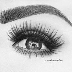 a drawing of an eye with long lashes and eyelashes on top of the image is drawn in