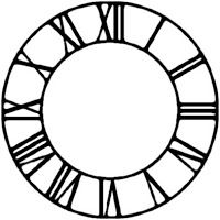 a clock face with roman numerals in the middle and numbers on each side