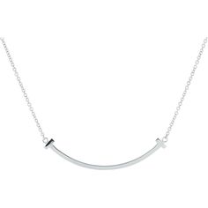 18K White Gold Tiffany & Co. T Smile Necklace with Adjustable Chain - Modern Elegance in White Gold