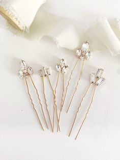 Diamond Hair Pin, Simple Bride Hair, Formal Hair Clips, Diamond Hair Clips, Diamond Hair Pins, Rhinestone Hair Pins, Bride Hair Clips, Bride Hair Pins, Bridesmaid Hair Comb