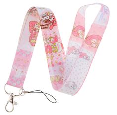 Images are captured using heat transfer printing, resulting in vibrant and long-lasting images. Lanyard measures 17.7 inches long and 1 inch wide, not including the metal clip. Lanyard material: Polyester for the strap, and Metal for the clip. Kawaii Lanyard, Cute Lanyards For Keys, Cute Lanyard, Security Badge, Cute Lanyards, Neck Lanyard, Sanrio My Melody, Melody Hello Kitty, Key Lanyard