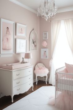 99 Beautiful and Cute Girls Baby Nursery Ideas - In The Playroom Princess Aesthetic Nursery, Boho Princess Nursery, Nursery Girls Room, All White Nursery Girl, Elegant Toddler Girl Room, Nursey Girls Room, Parisian Style Nursery, Baby Girls Room Decorating Ideas, Baby Girls Nursery Room Ideas