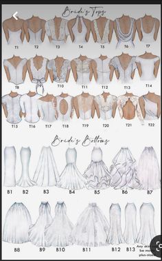 an image of different types of wedding gowns