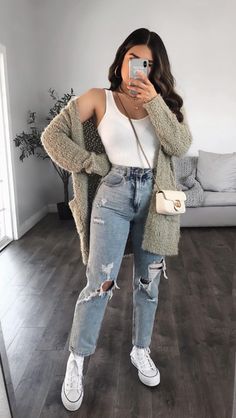 Outfit Converse, Converse Outfits, Teenage Fashion, Outfits With Converse, Outfit Jeans, Trendy Summer Outfits, Trendy Fall Outfits, Causual Outfits, Mode Inspo