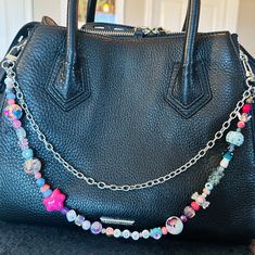 A beautiful addition to your handbag. Beads have a clasp closure so you can easily take on and off your straps. 15 inches from clasp to clasp. Beaded Bag, Keychain Bag, Bag Charms, Charm Keychain, Handmade Bag, Beaded Bags, Handmade Bags, Etsy Store, Keychains